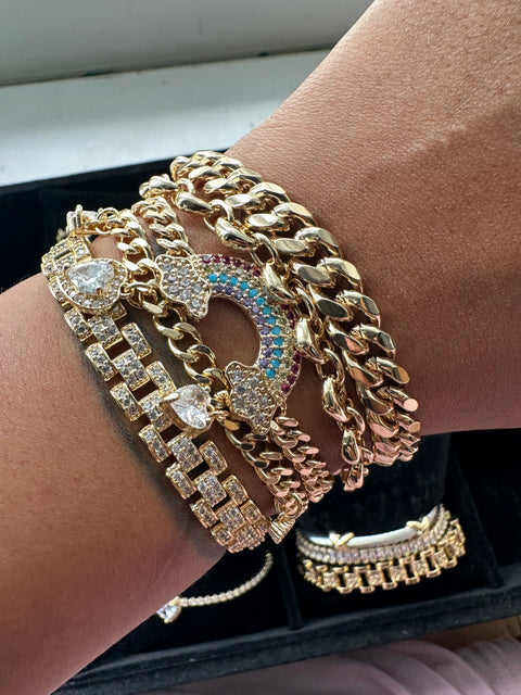 CZ watch strap bracelet