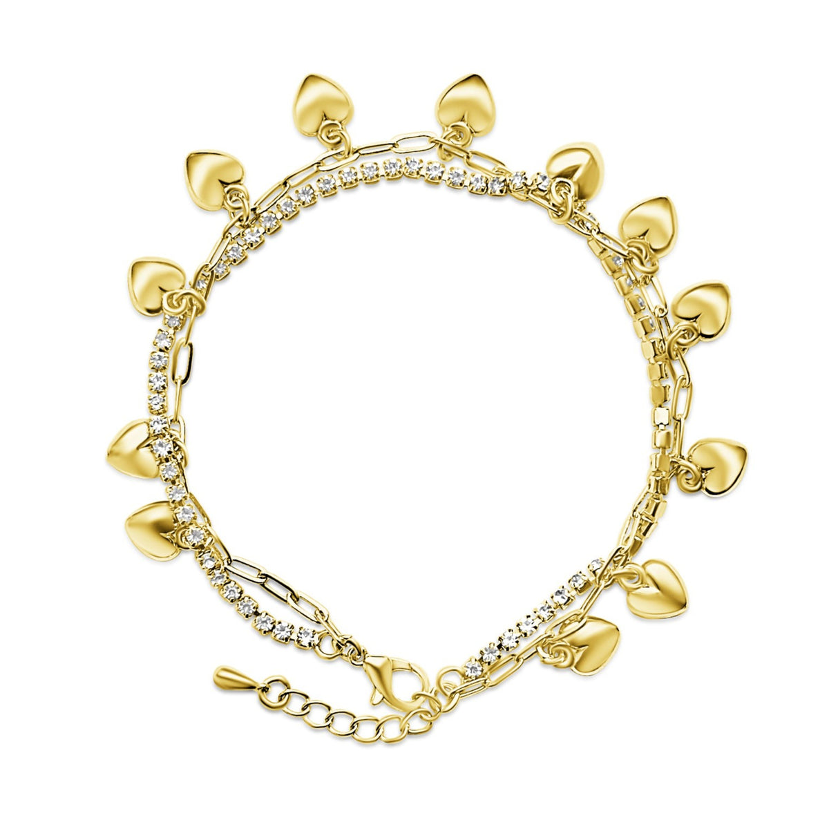 Layered Heart Anklet
