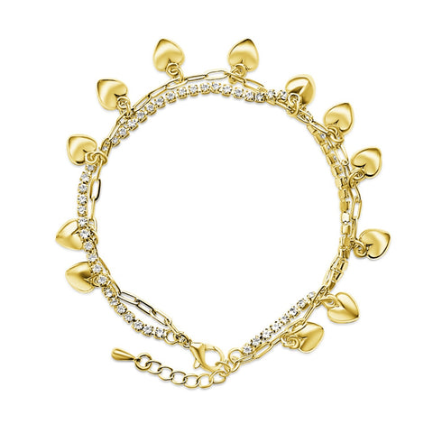 Layered Heart Anklet