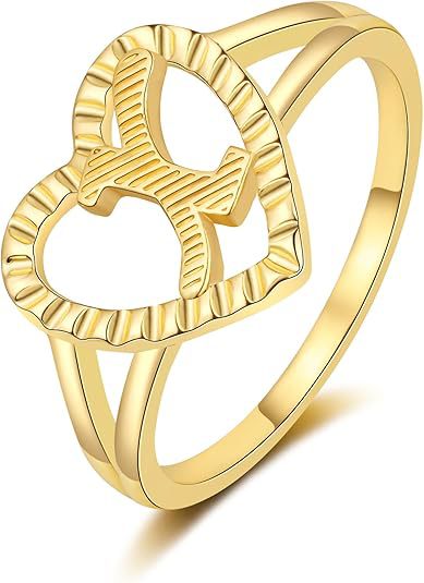 Initial heart Ring