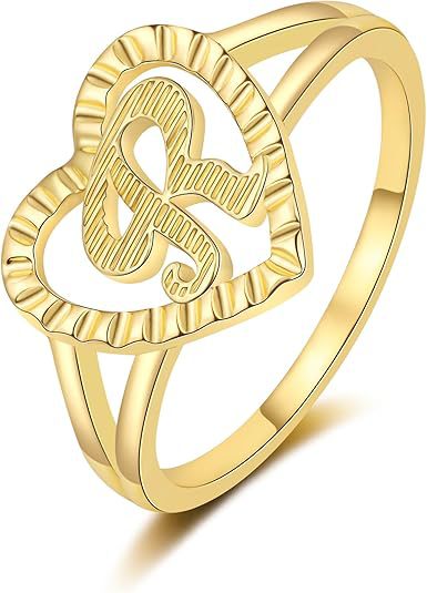 Initial heart Ring