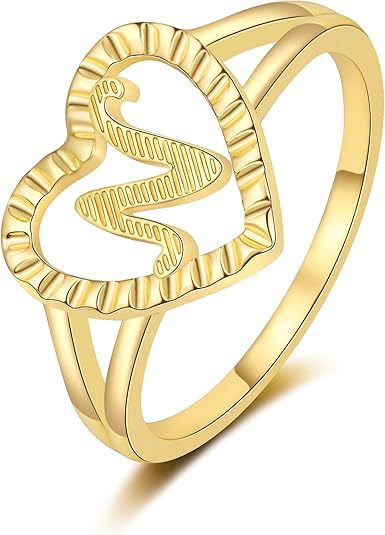 Initial heart Ring