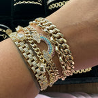 Rainbow curb bracelet, gold filled bracelet by Image Gang (view 2)