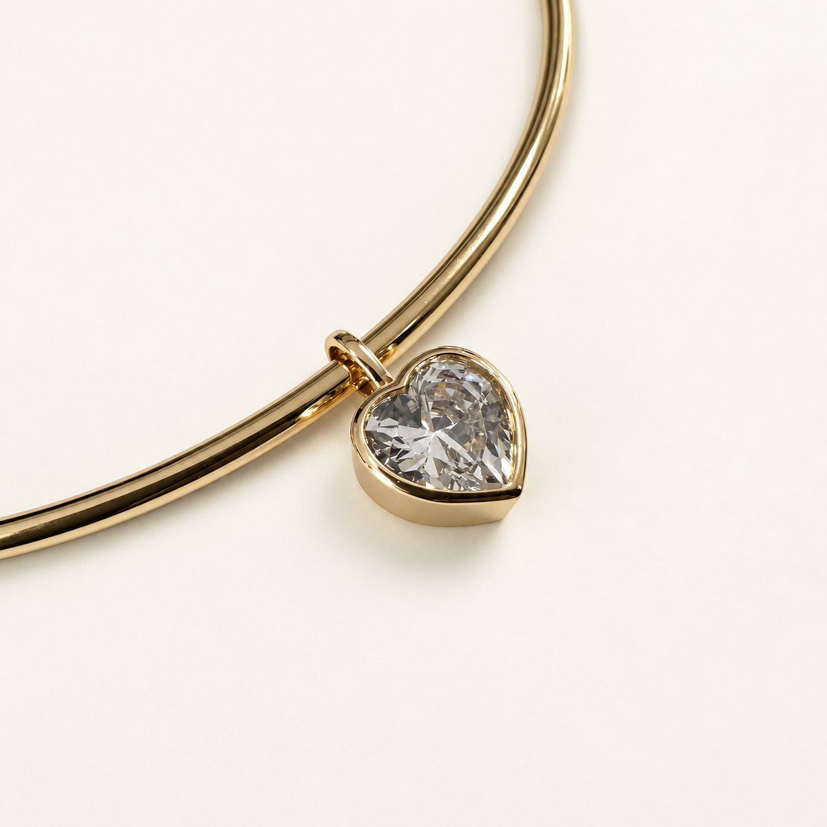 Bezel Heart Collar Necklace