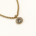 East-West Oval Halo Necklace – Crystal Clear