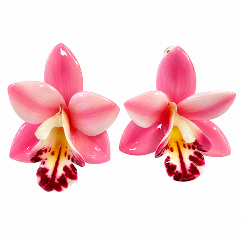 Pink Orchid Earrings