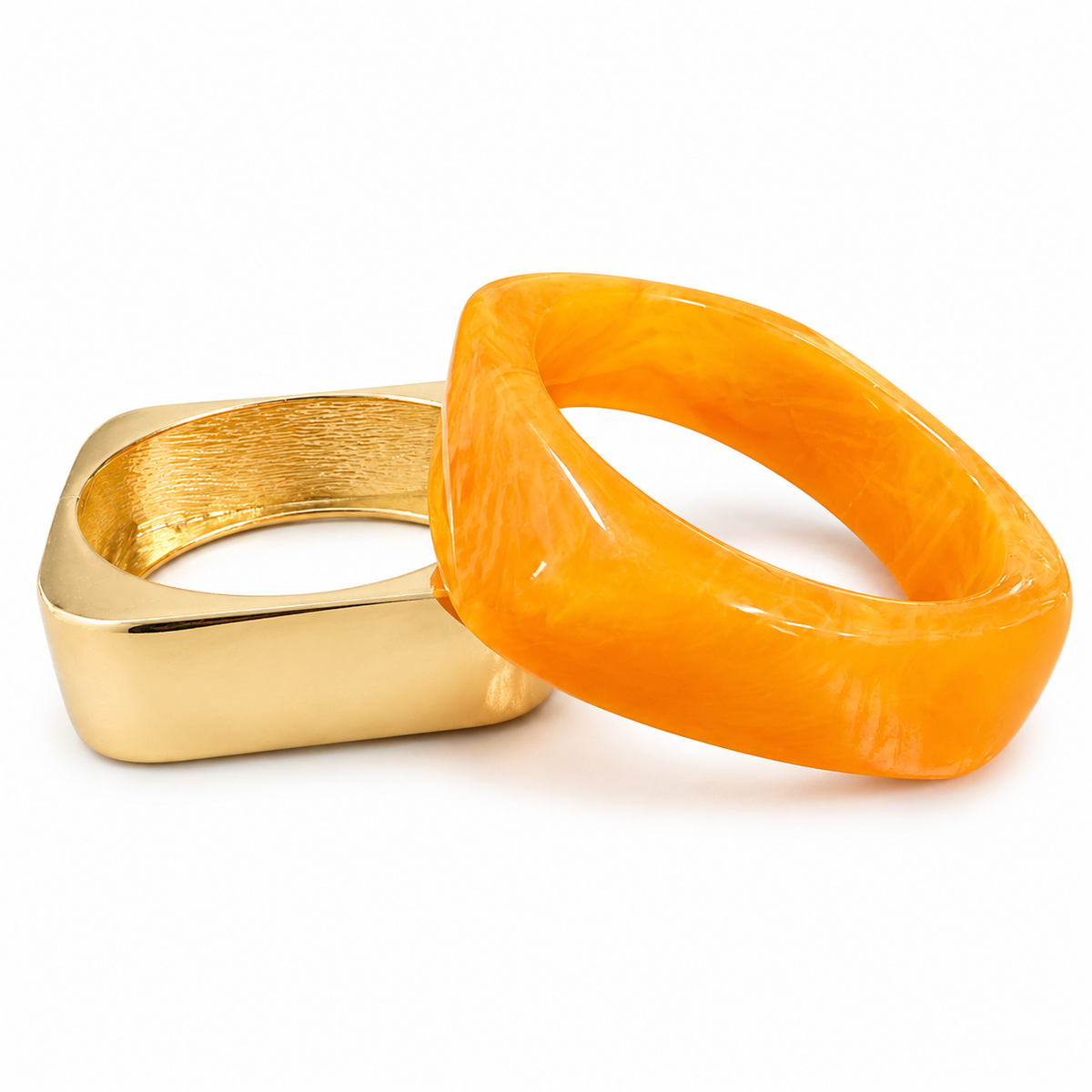 Tangerine & Gold Bangle Set