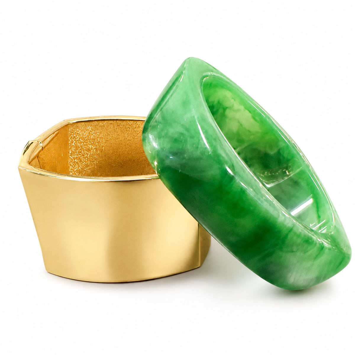 Forest & Gold Bangle Set