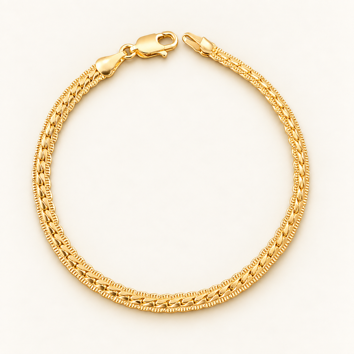 Double Textured Cuban Bracelet