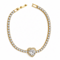 Love heart cz tennis bracelet, gold filled bracelet by Image Gang