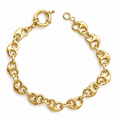 Chunky Puffy heart link bracelet, gold filled bracelet by Image Gang