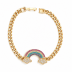 Rainbow curb bracelet, gold filled bracelet by Image Gang