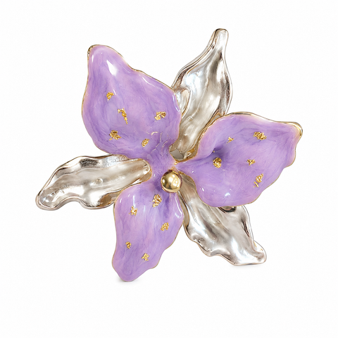 Lilac Orchid Enamel Ring