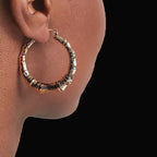 Small Classic Bamboo Hoops, gold filled hoop earrings by Image Gang (view 2)