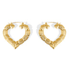 Bamboo Heart Hoops, gold filled hoop earrings by Image Gang