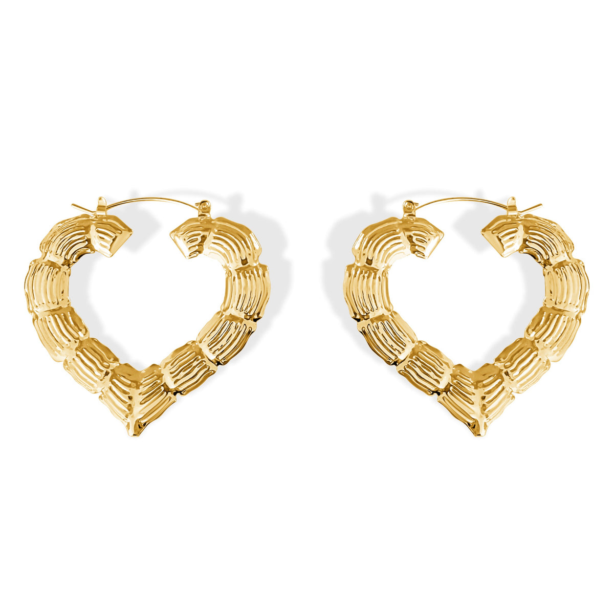 Bamboo Heart Hoops