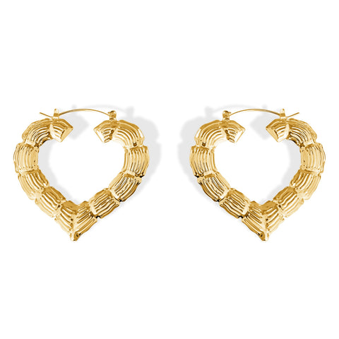 Bamboo Heart Hoops
