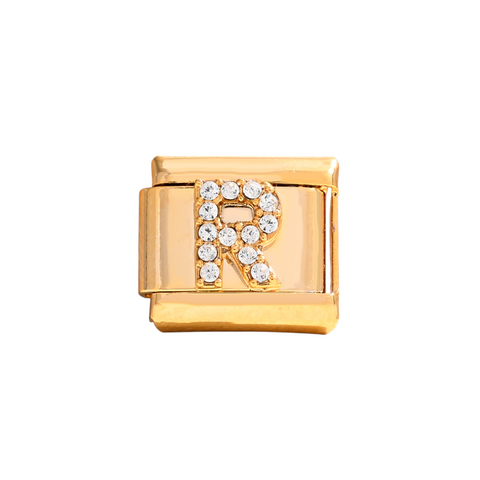 Gold R Letter Charm