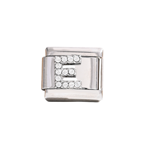 Silver E Letter Charm