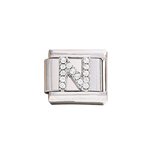 Silver N Letter Charm