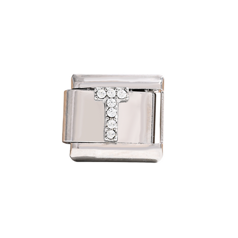 Silver T Letter Charm