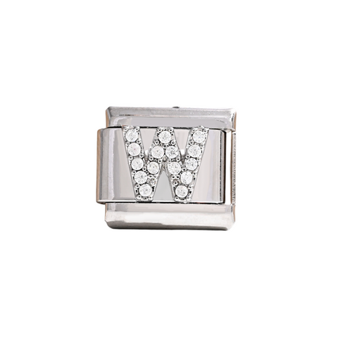 Silver W Letter Charm