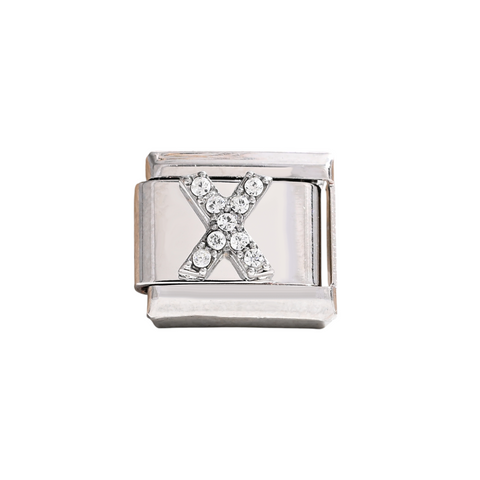 Silver X Letter Charm