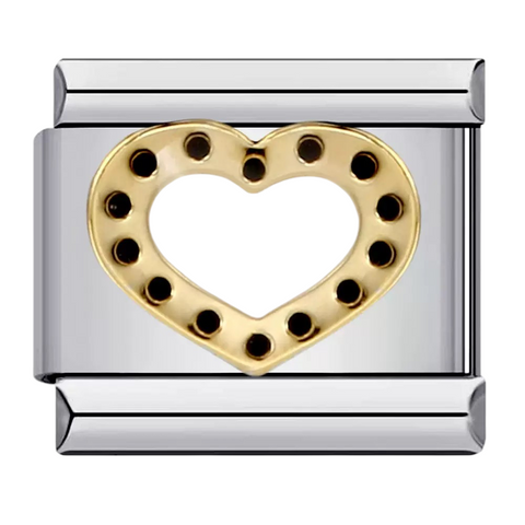 Silver Polka Dot Heart Charm