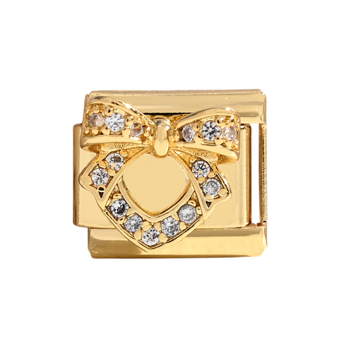Gold Crystal Bow Charm