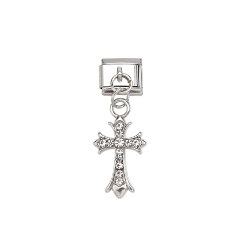 Crystal Cross Dangle Charm