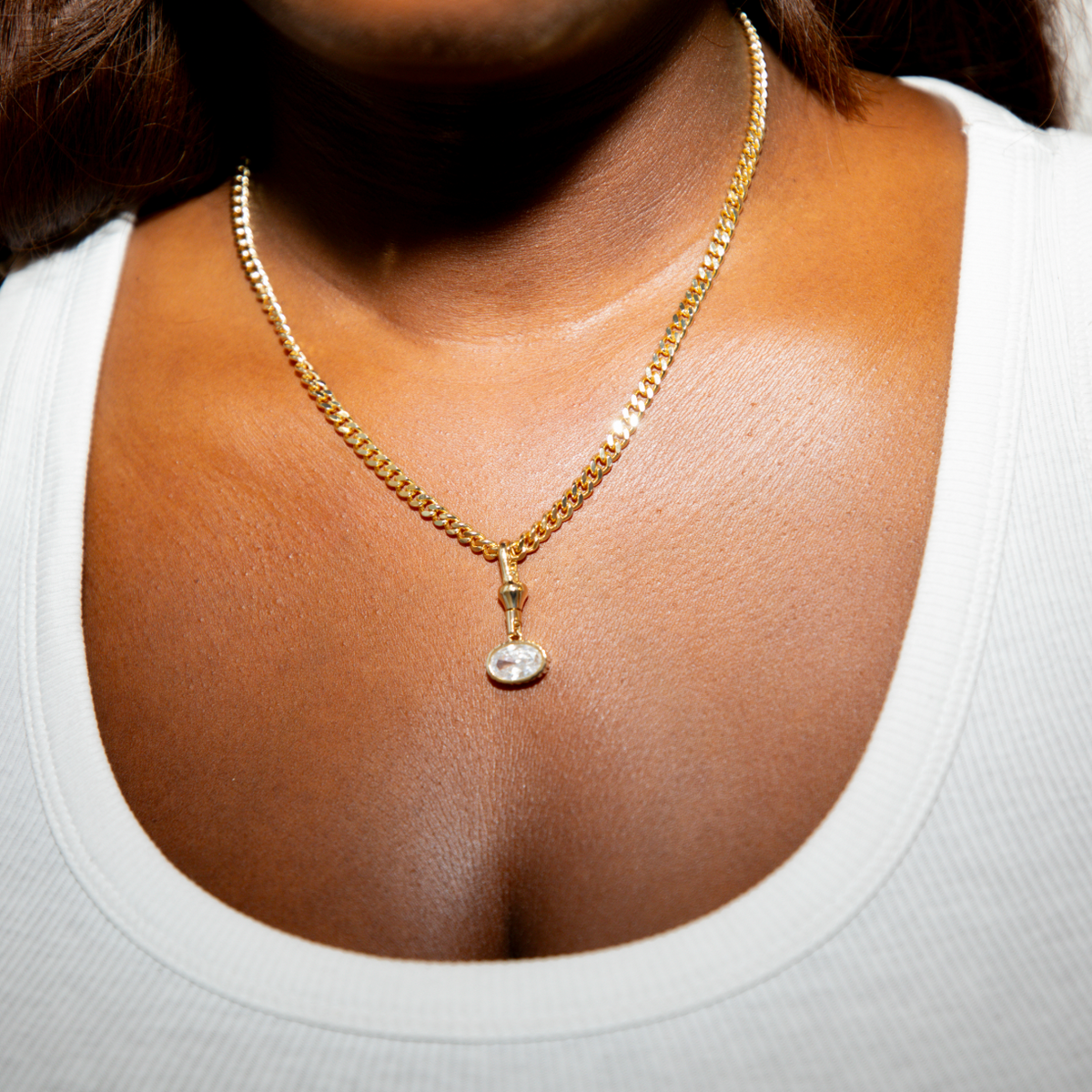 Oval Bezel Necklace