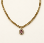 Vintage Oval Necklace – Pink