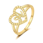 Initial heart Ring, gold plated ring by Image Gang