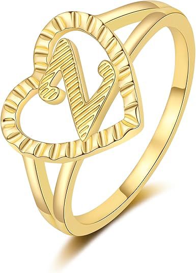 Initial heart Ring