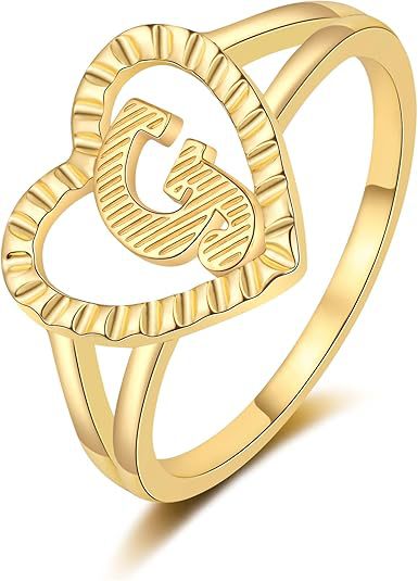 Initial heart Ring