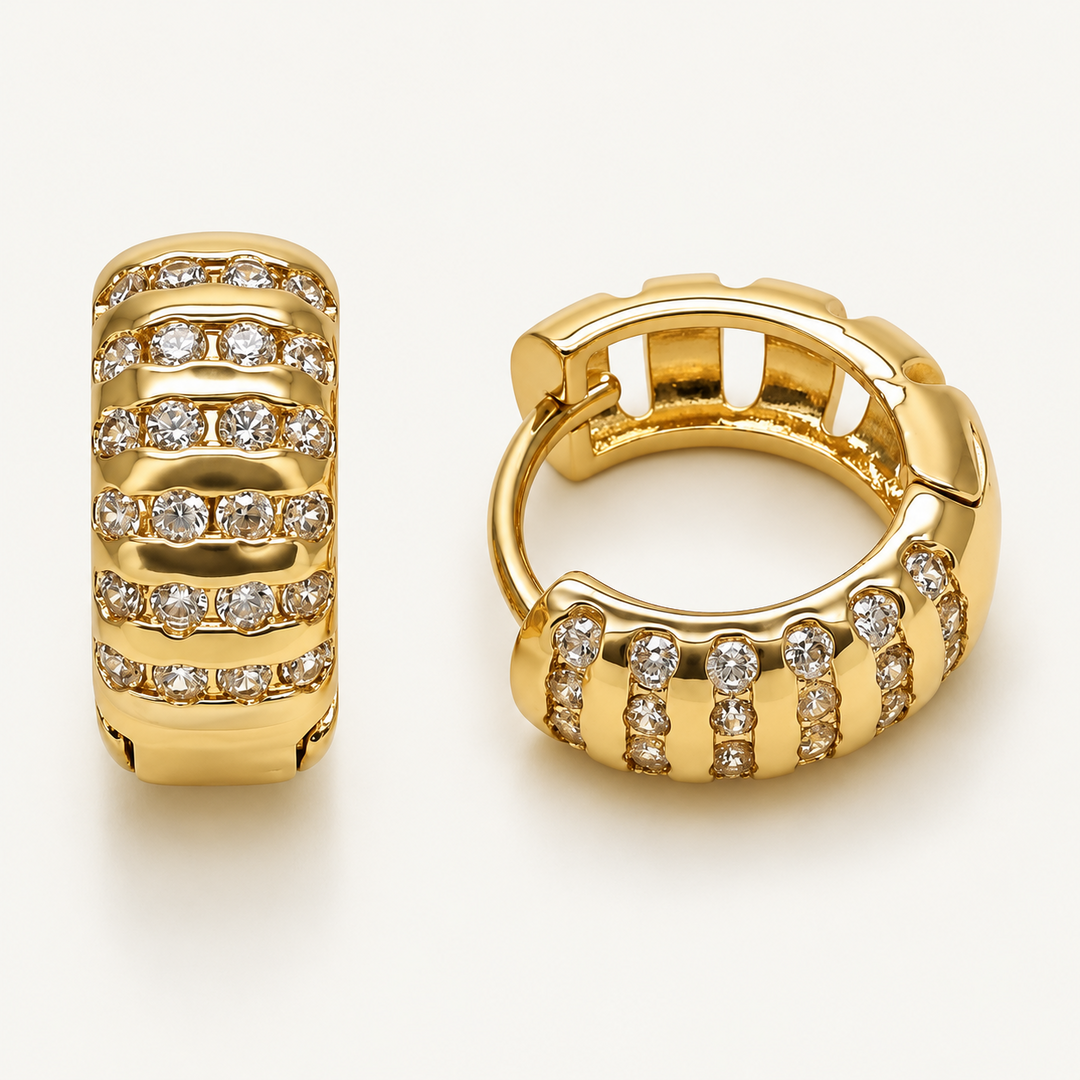 Kiki Huggies – Crystal Cage Huggie Earrings 16mm