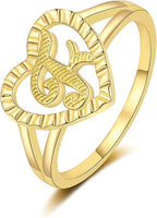 Initial heart Ring, gold plated ring by Image Gang (view 6)