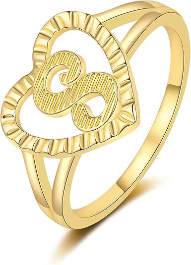 Initial heart Ring