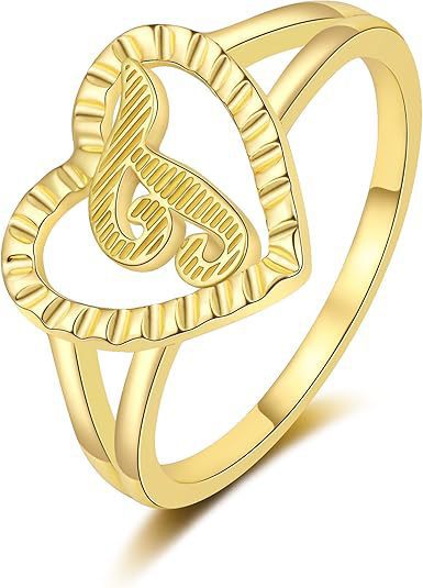 Initial heart Ring